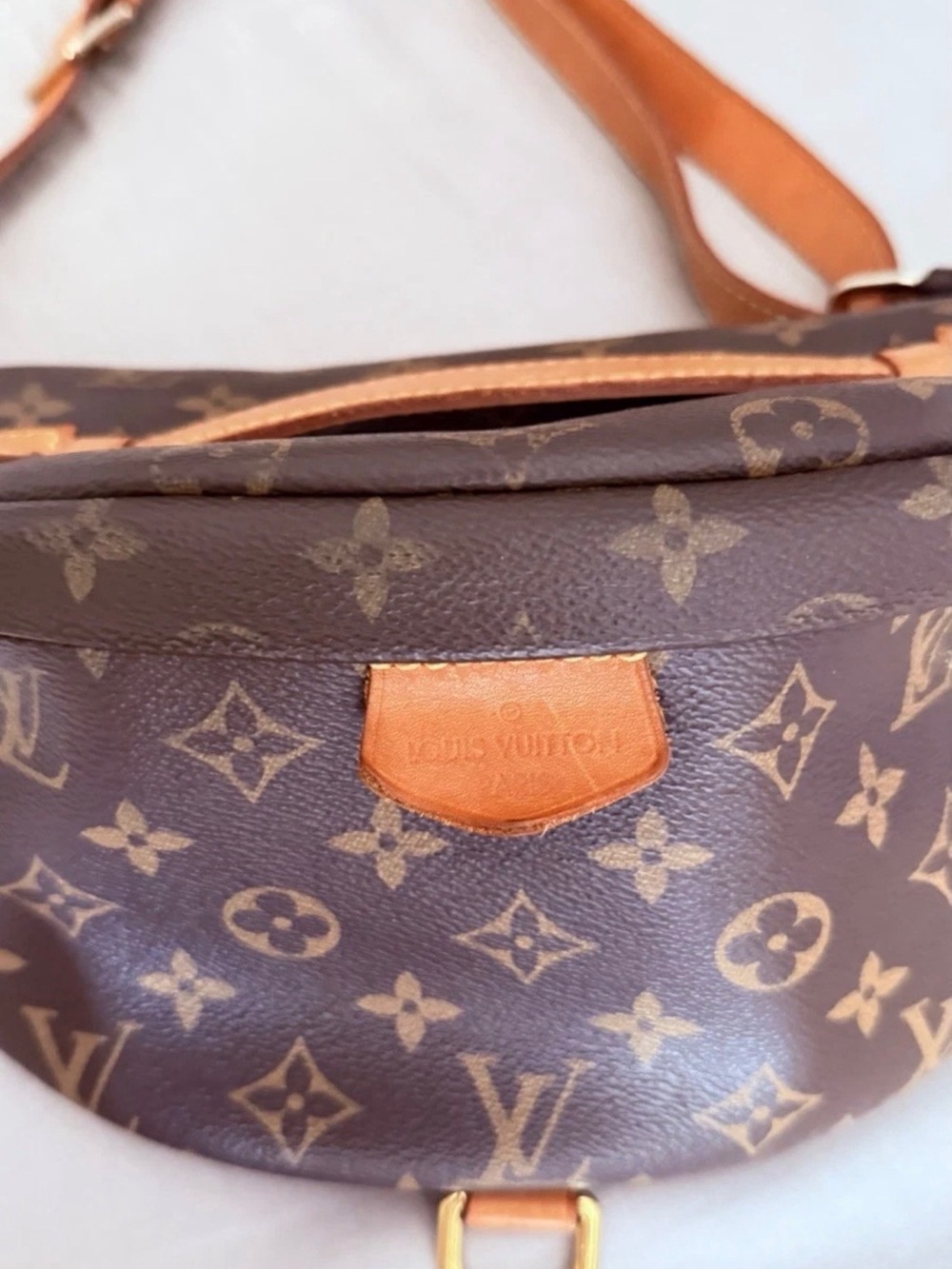 Louis Vuitton Brown Monogram Canvas Crossbody Belt Bag with Tan Trim - Picture 2 of 6